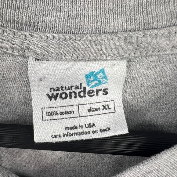 Vintage Natural Wonders Wolf Graphic T Shirt Mens XL Short Sleeve Gray USA Made - Picture 5 of 5